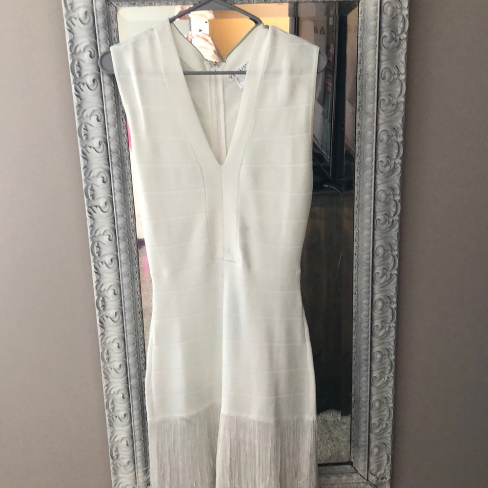 White fun fringe dress
